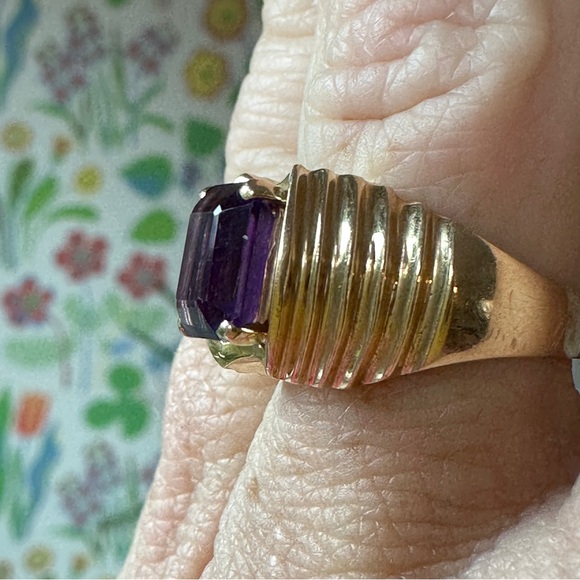Mid-century modern 14 karat amethyst ring 6.75 size - Picture 9 of 9